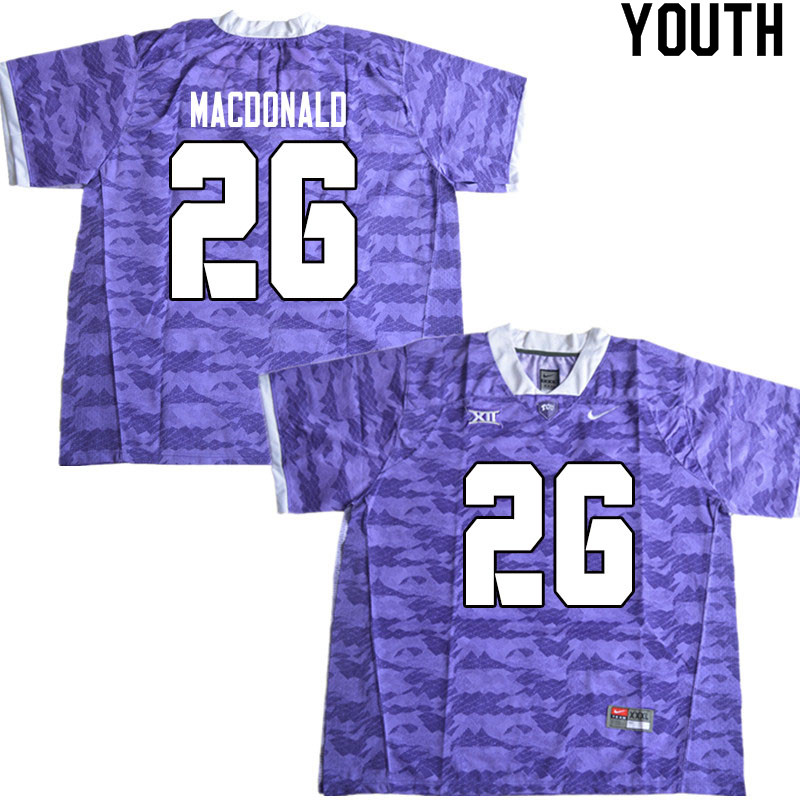 Youth #26 Christian MacDonald TCU Horned Frogs College Football Jerseys Sale-Limited Purple